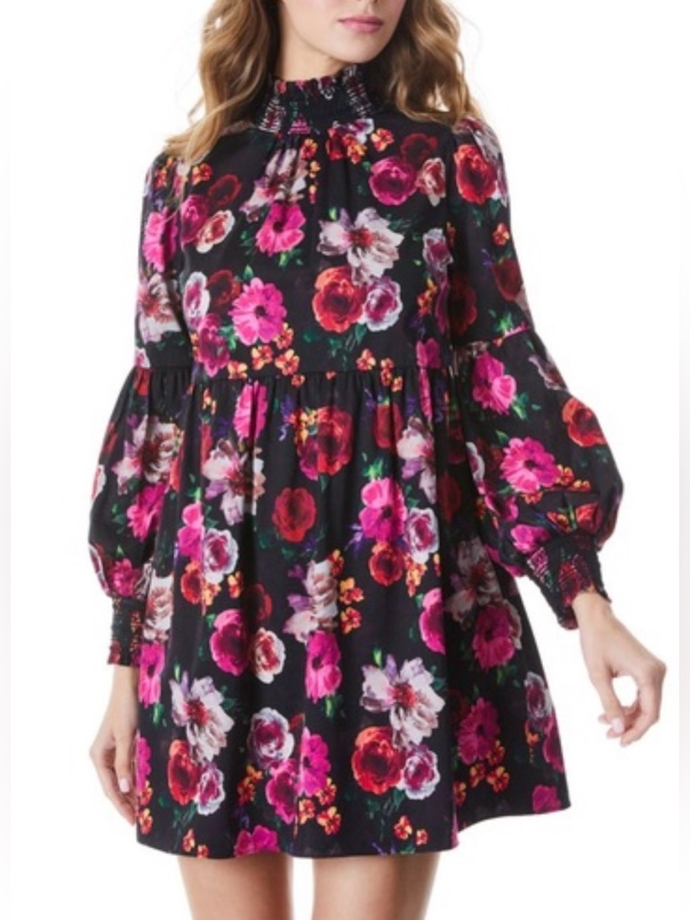 Alice + Olivia- Thea Floral Babydoll Dress XS